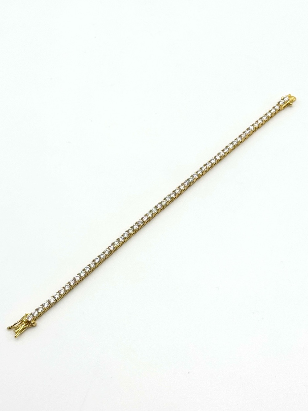 18K Gold Plated, 5.6CTW, 3MM, Moissanite Tennis Bracelet -7"